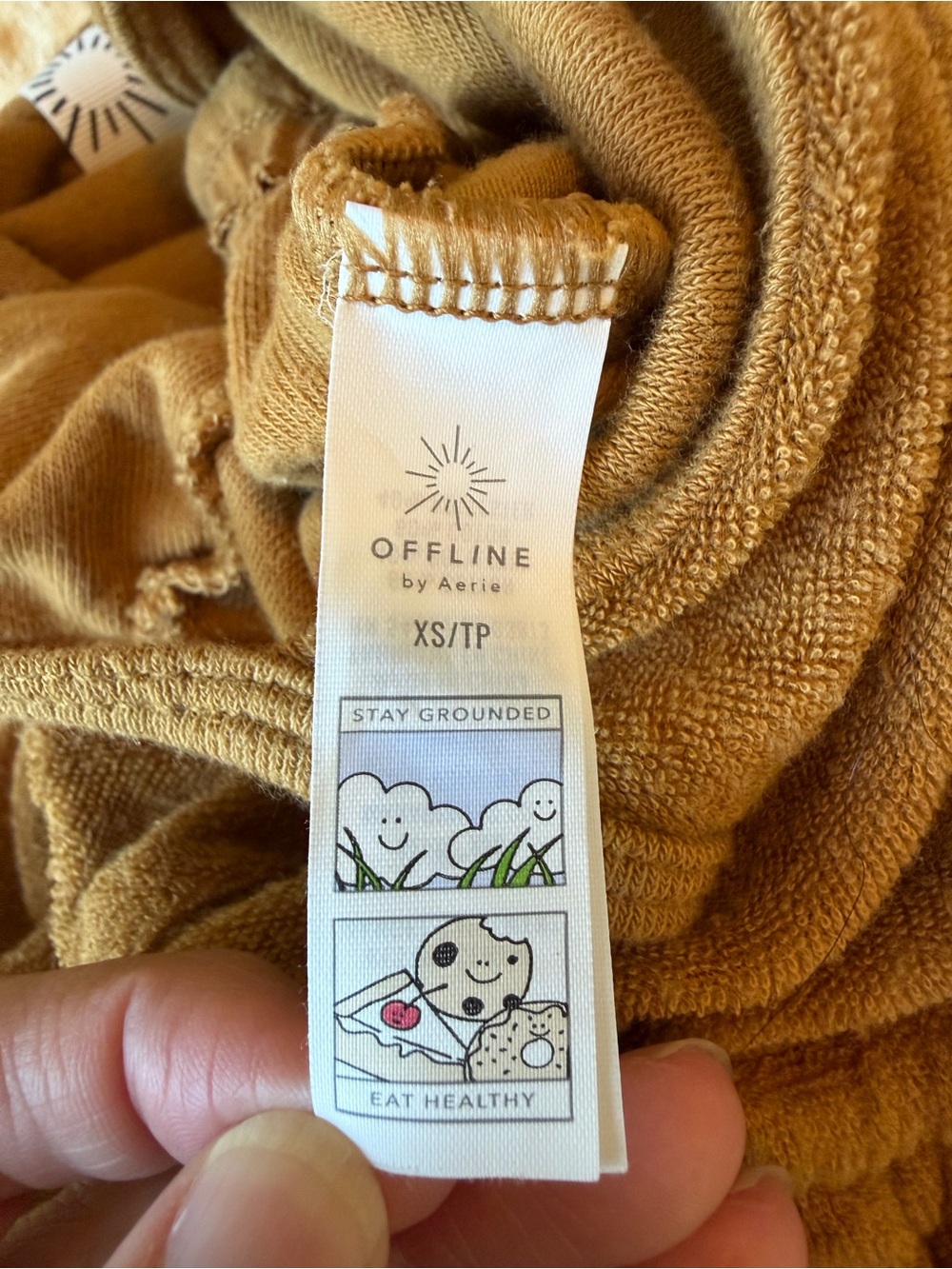 Offline by Aerie Wide-Leg Spaghetti-Strap Terry Jumpsuit in Golden Yellow Brown - Picture 6 of 9